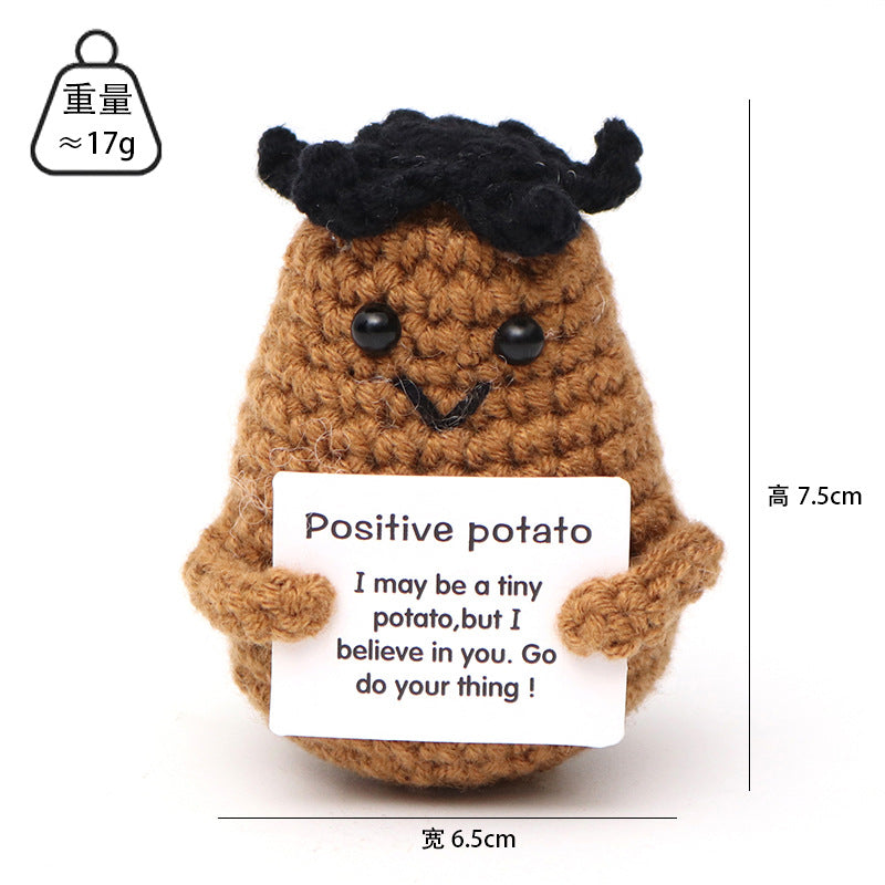 Handmade wool woven potato dolls funny positive energy.