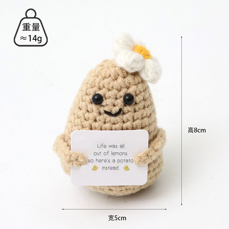 Handmade wool woven potato dolls funny positive energy.