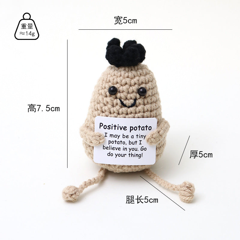 Handmade wool woven potato dolls funny positive energy.