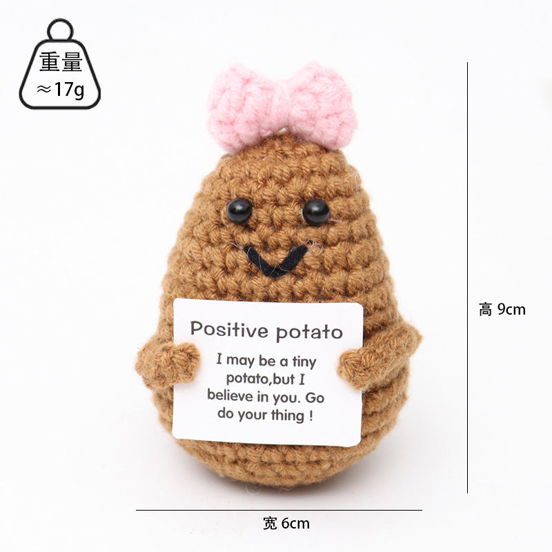 Handmade wool woven potato dolls funny positive energy.