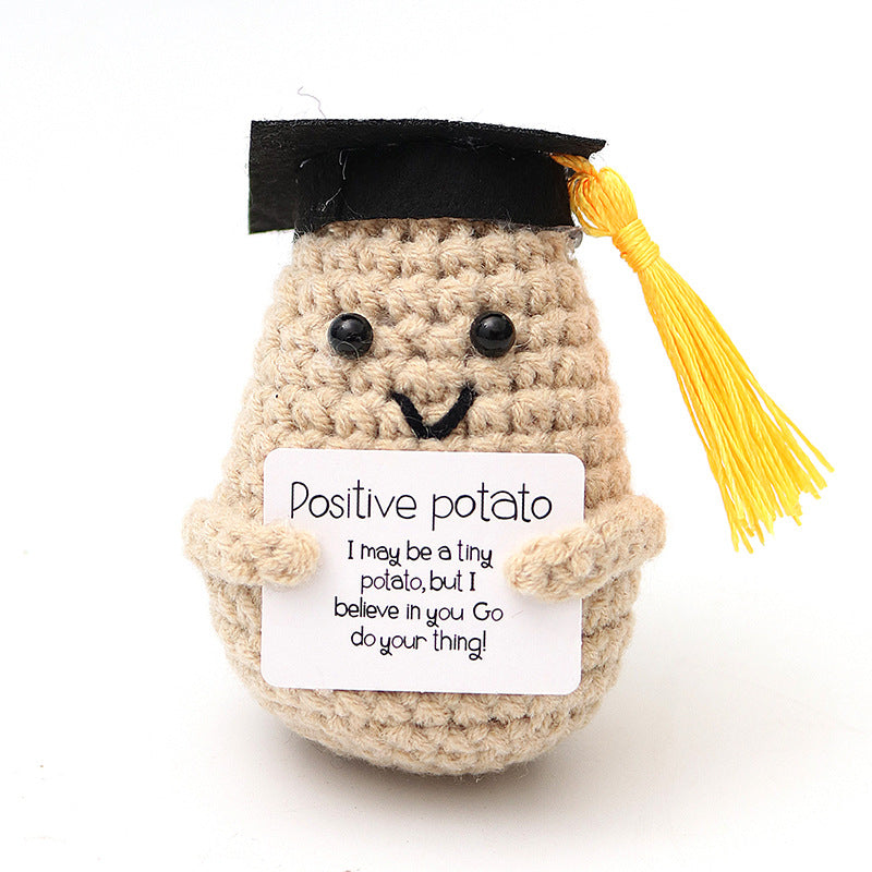 Handmade wool woven potato dolls funny positive energy.