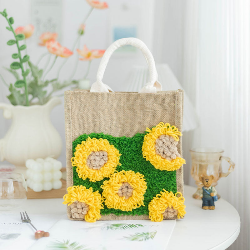 Handmade DIY moss linen cloth bag material bag for novices to make team building activities gift handbag for girlfriends to relieve boredom