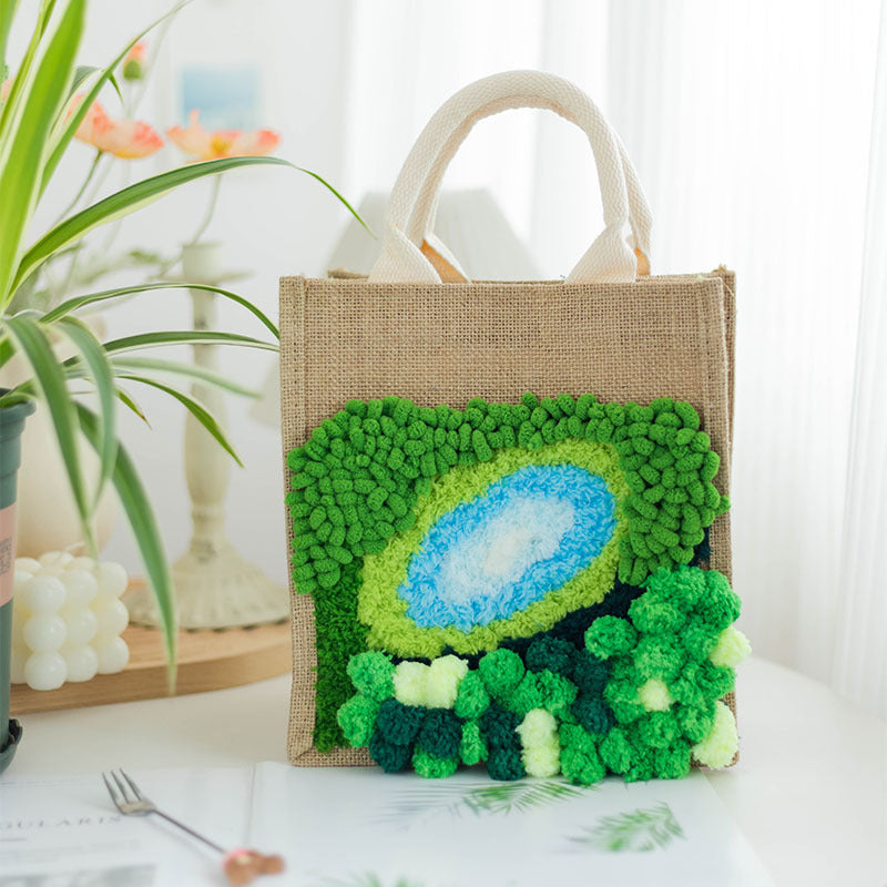 Handmade DIY moss linen cloth bag material bag for novices to make team building activities gift handbag for girlfriends to relieve boredom