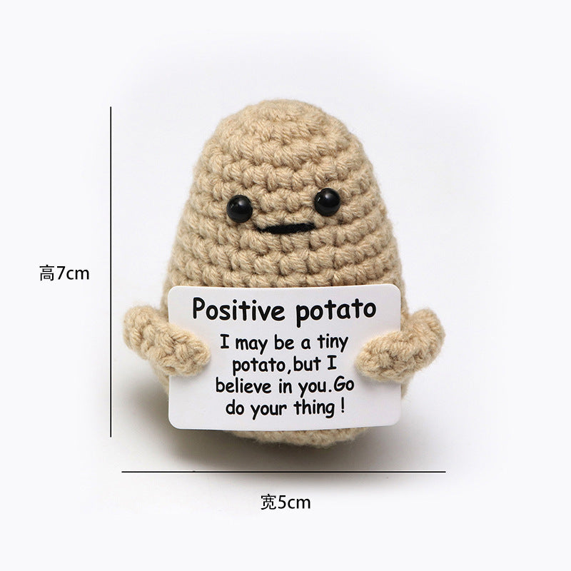 Handmade wool woven potato dolls funny positive energy.