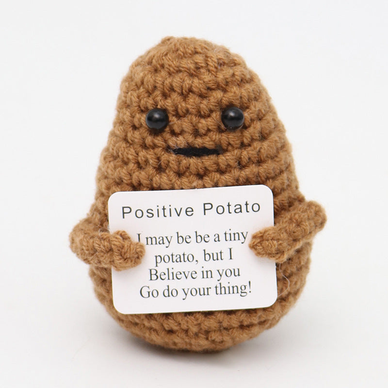 Handmade wool woven potato dolls funny positive energy.