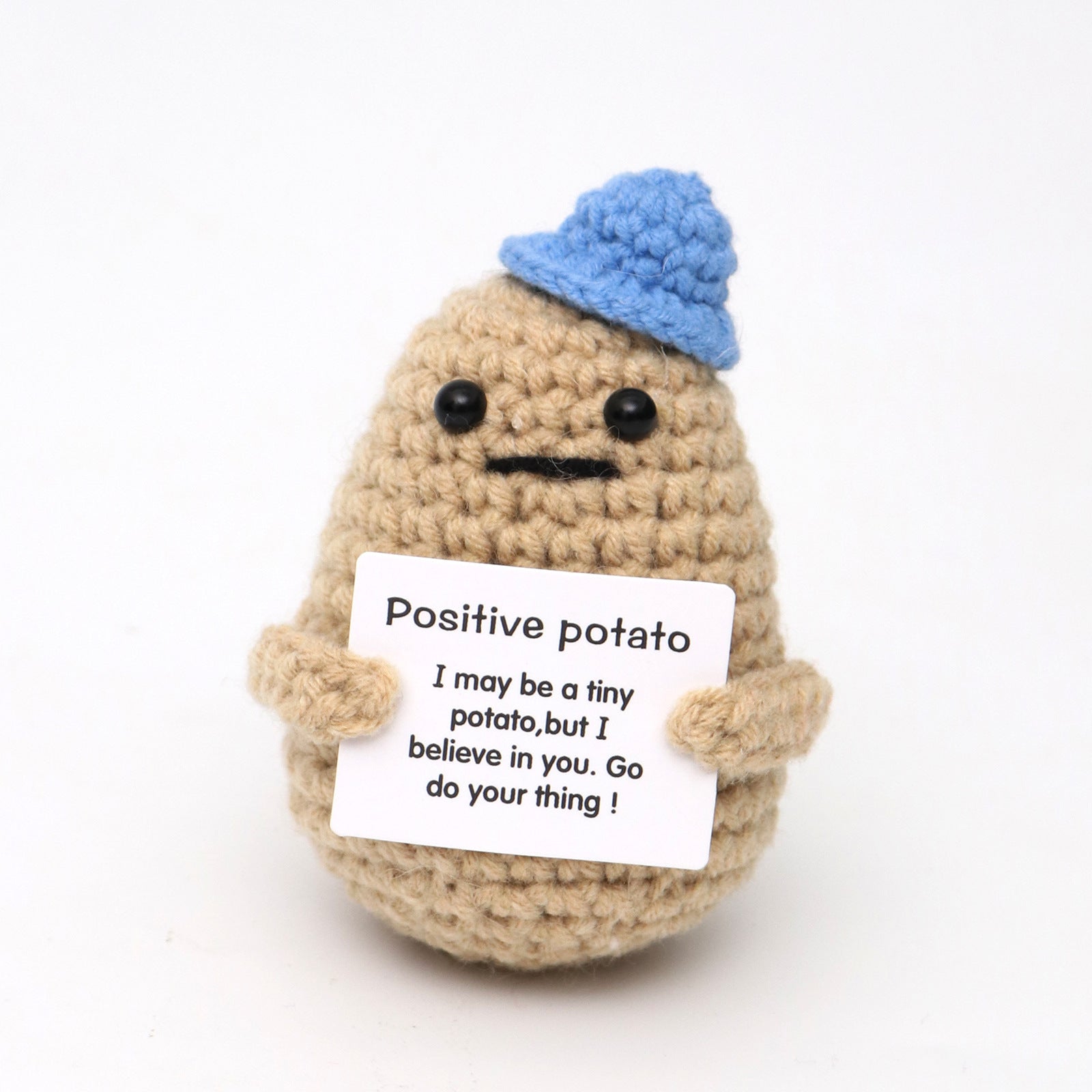 Handmade wool woven potato dolls funny positive energy.