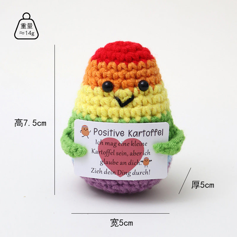 Handmade wool woven potato dolls funny positive energy.