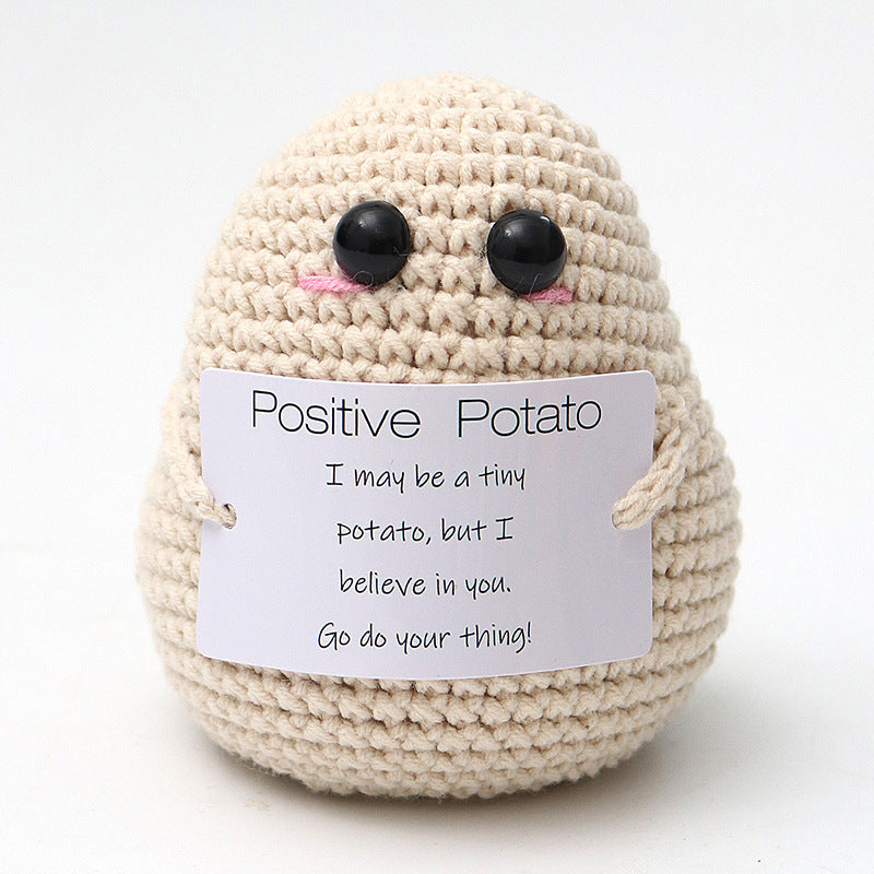 Handmade wool woven potato dolls funny positive energy.