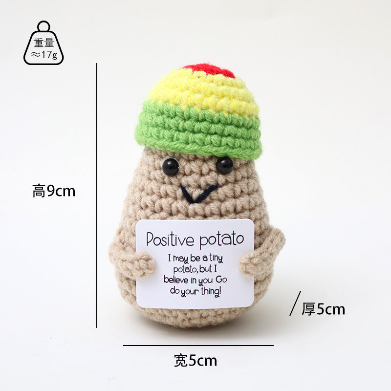 Handmade wool woven potato dolls funny positive energy.