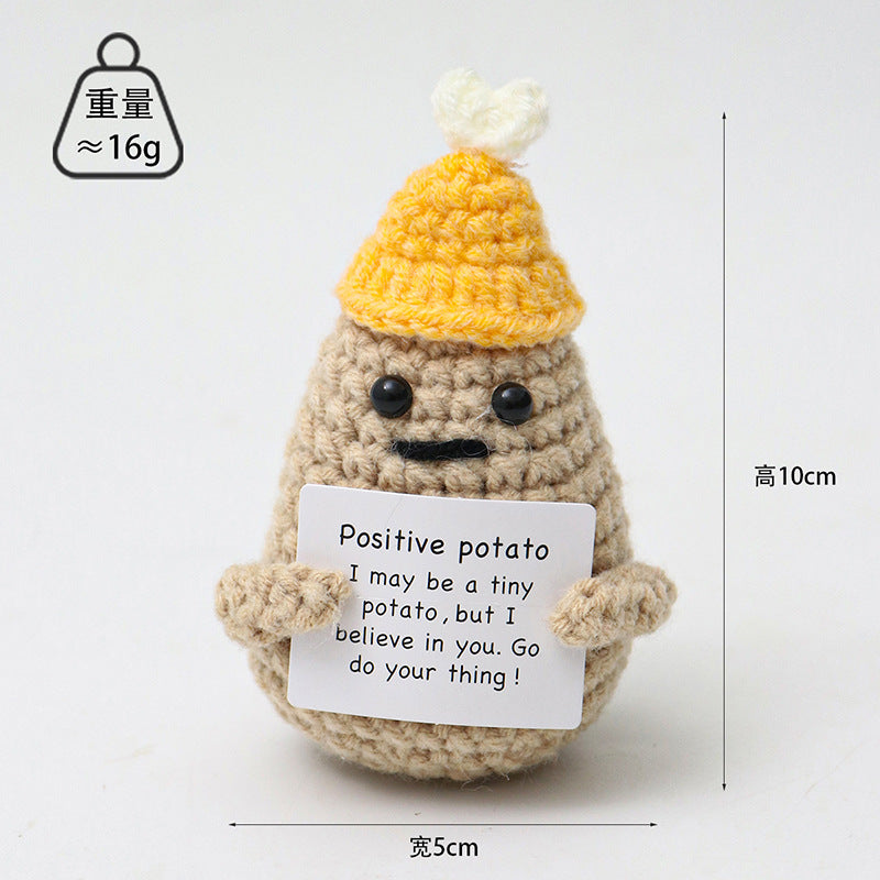 Handmade wool woven potato dolls funny positive energy.