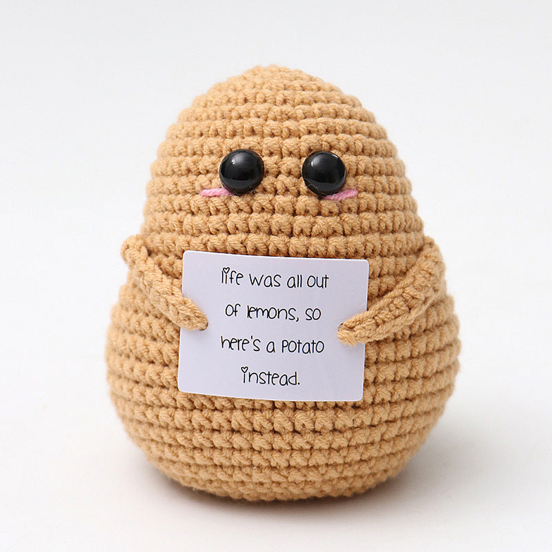 Handmade wool woven potato dolls funny positive energy.