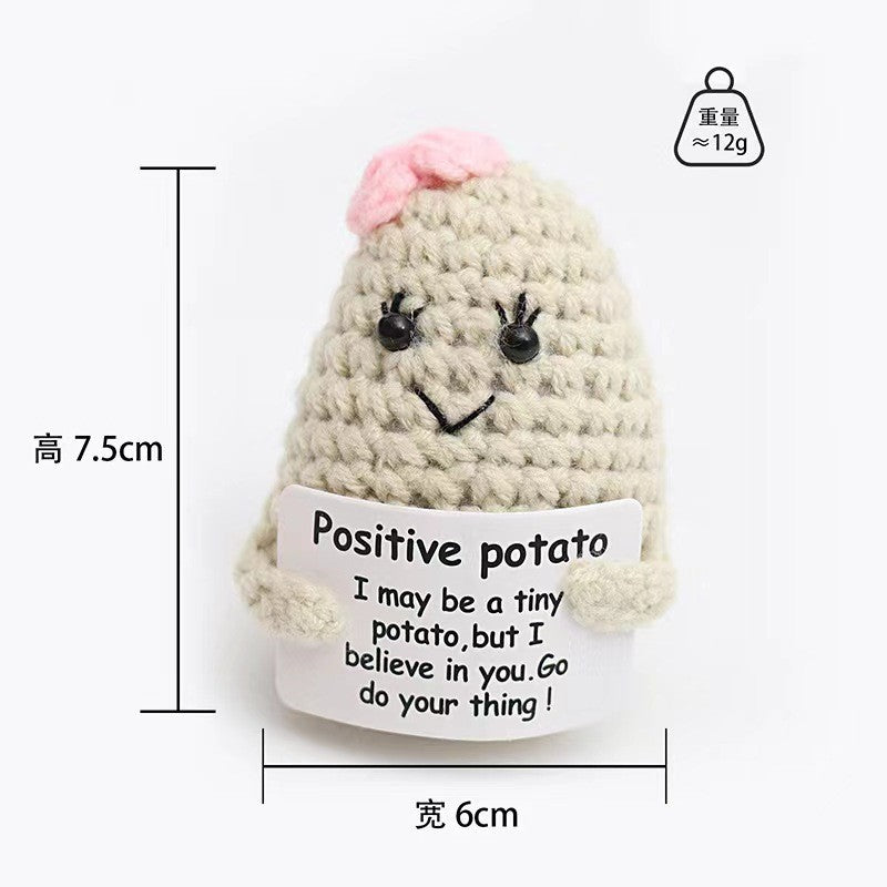 Handmade wool woven potato dolls funny positive energy.