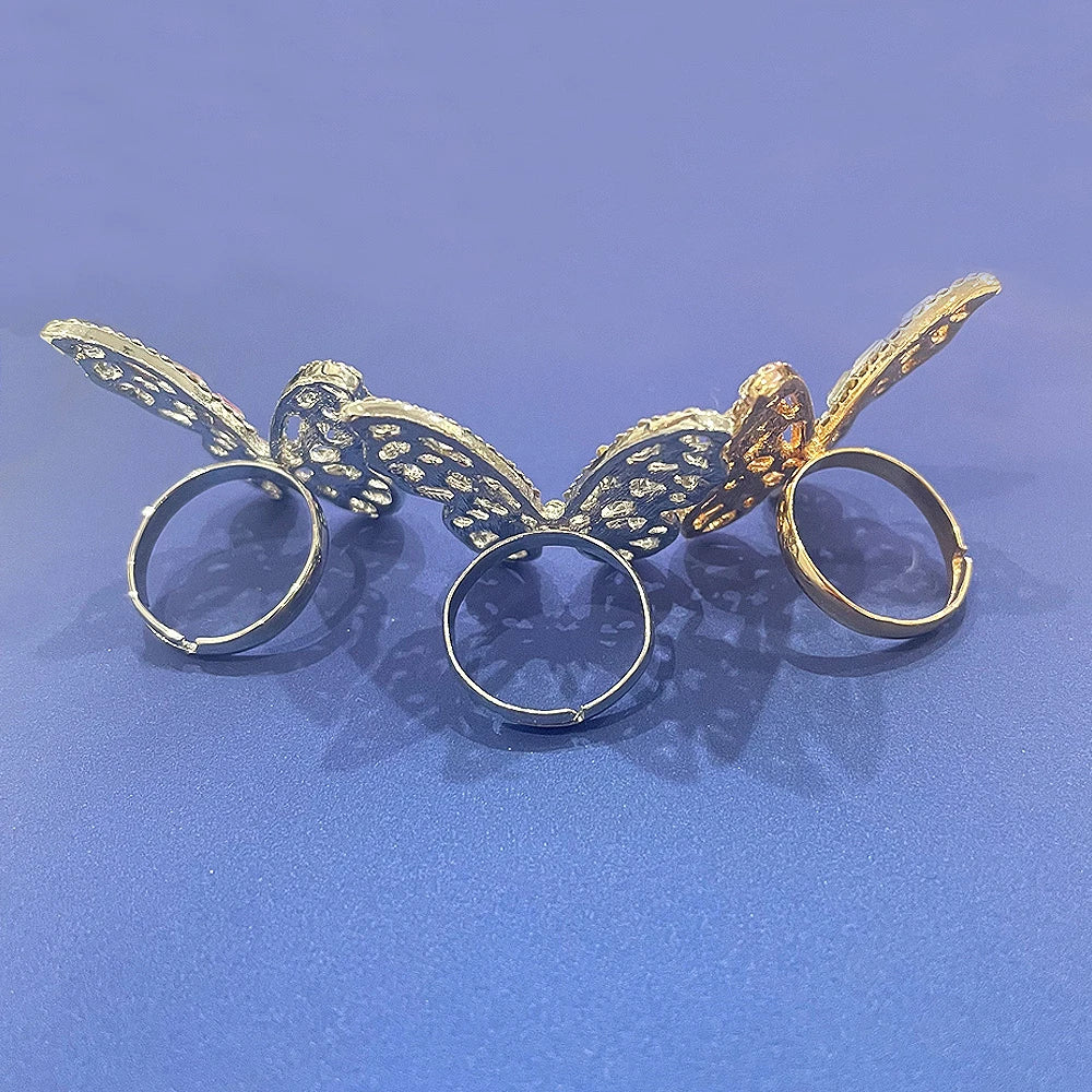 Shiny Rhinestone Butterfly Ring